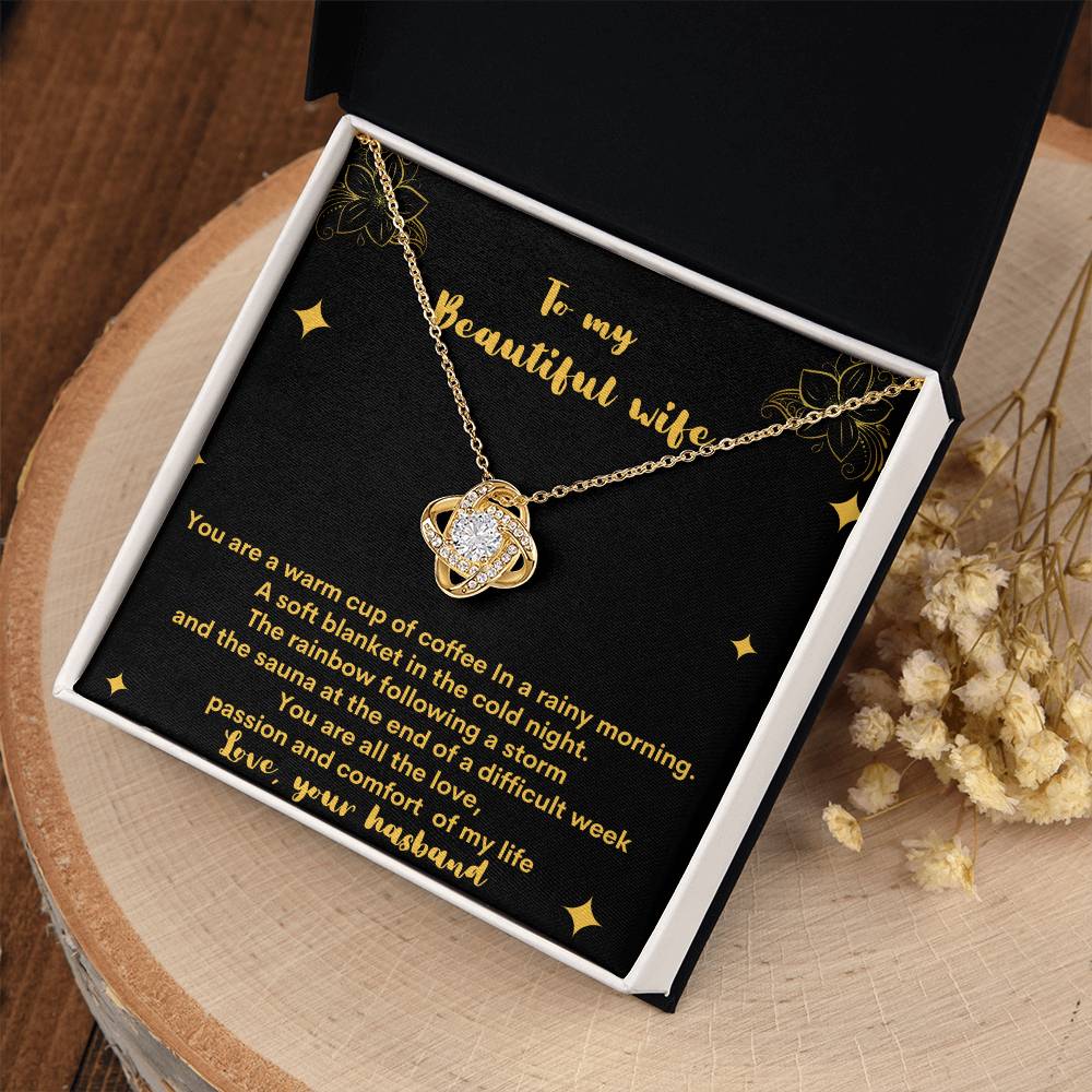 "A Gift From Above" - Love Knot Necklace - To My Beautiful Wife