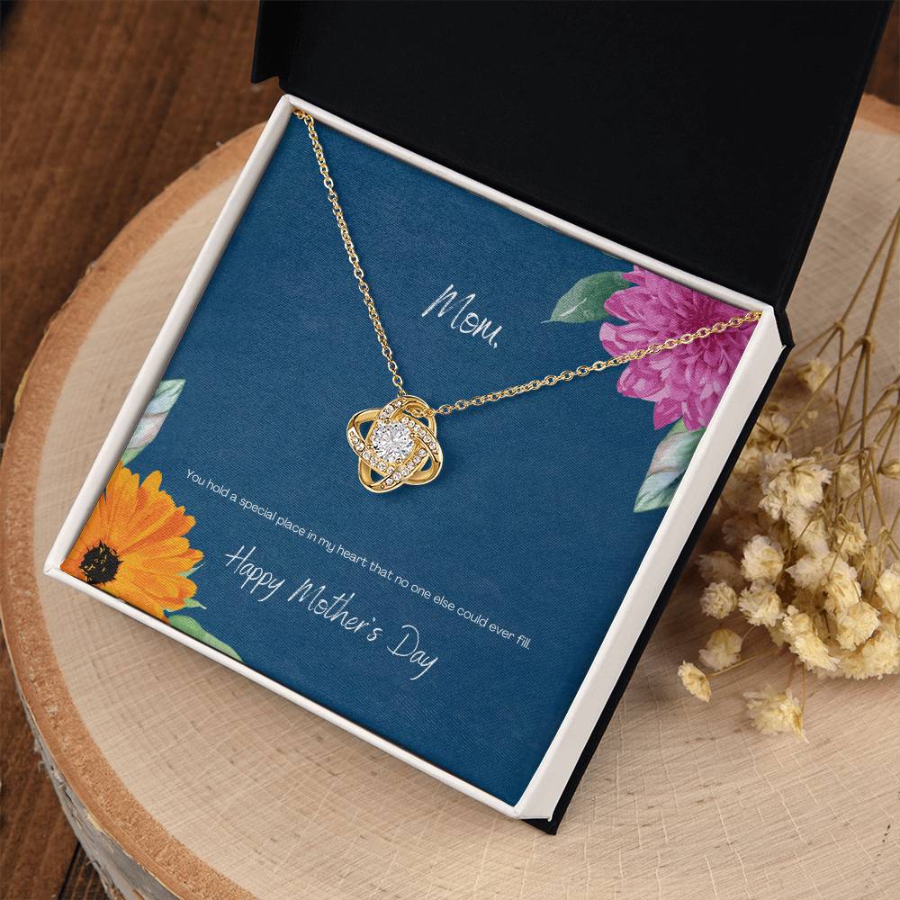 "You Hold a Special Place" Flowers - Mother's Day Love Knot Necklace - Forever Grateful To My Mom - Happy Birthday