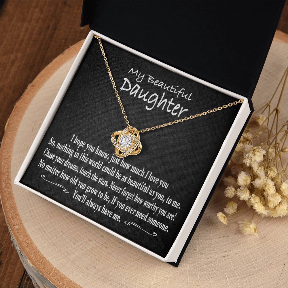 My Beautiful Daughter, From mom to daughter, From mum to daughter,Gift from parents, daughter Necklace, Love Knot Necklace from mum, Gift for my daughter, To my daughter Necklace, I love my daughter, forever my friend, Beautiful daughter Gift