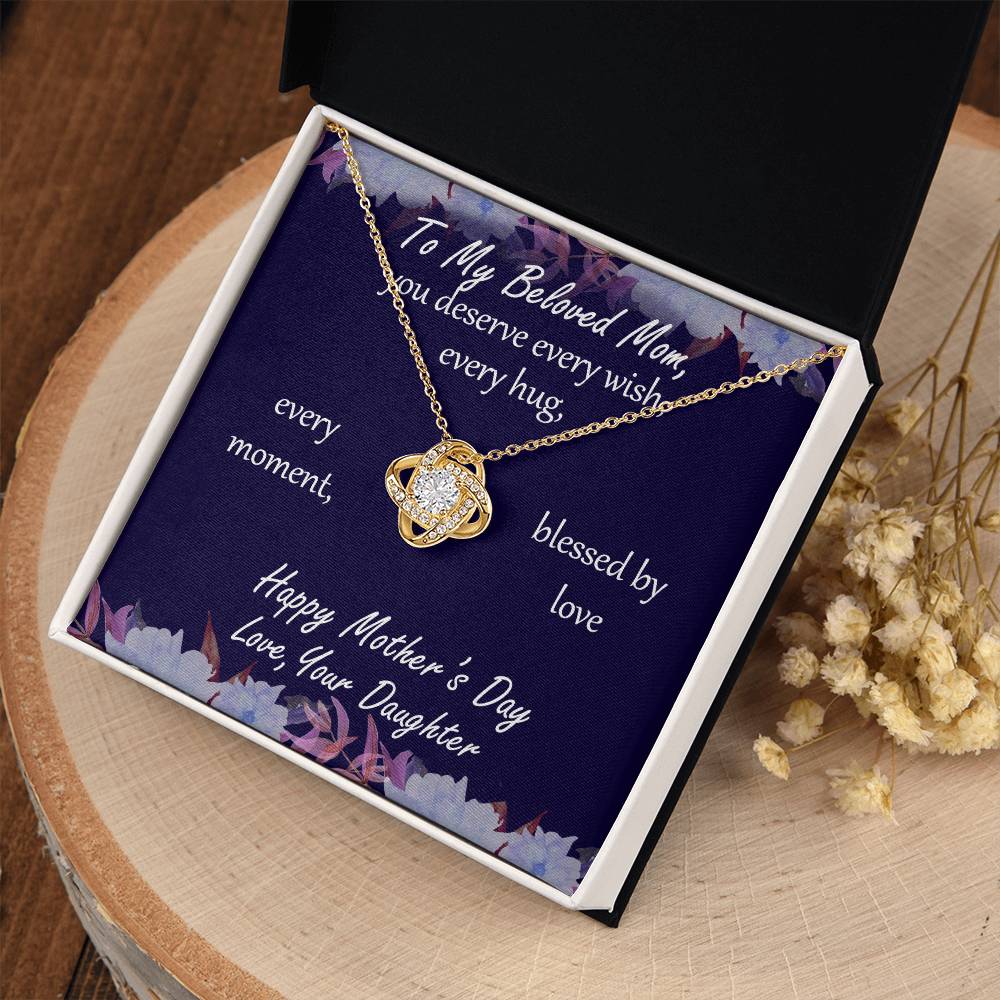 "Blessed by Love" - Mother's Day Necklace -  Ro My Beloved Mom - Happy Mother's Day Love, Your Daughter