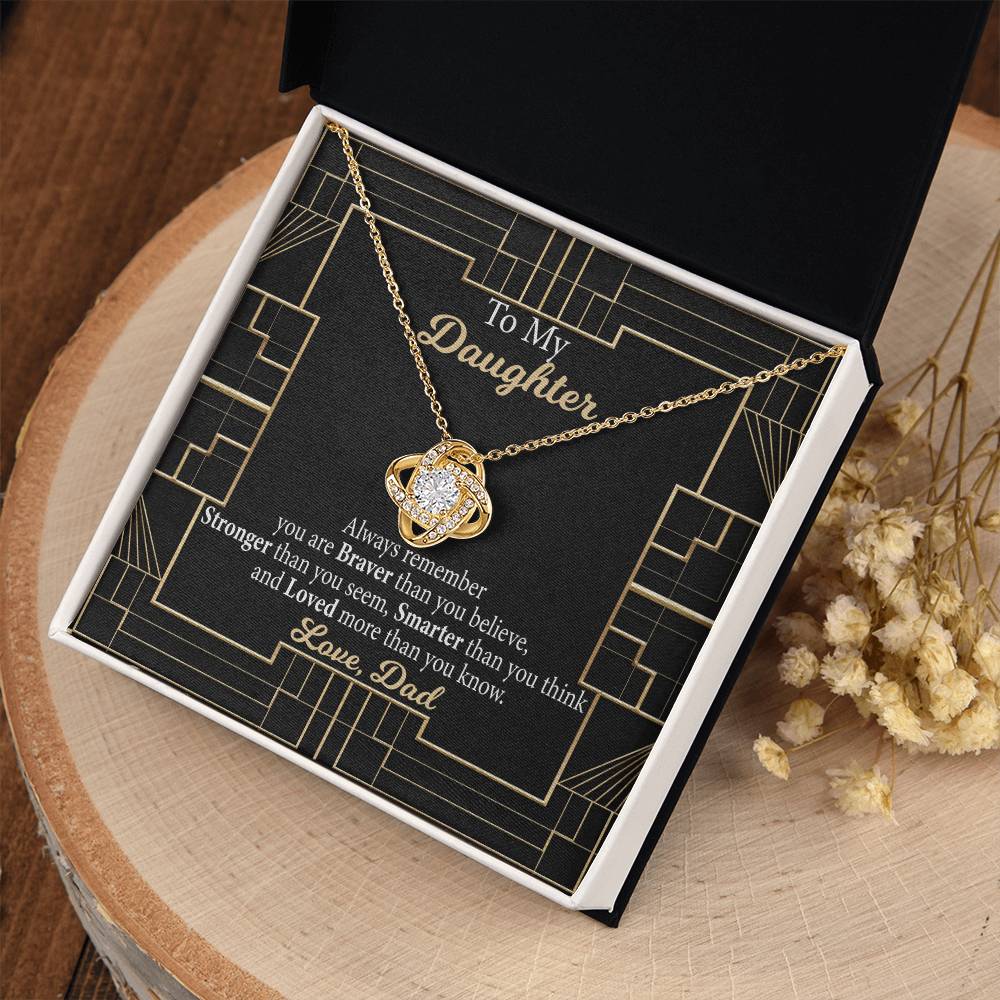 Love Knot Pendant Necklace, to My Daughter, Gift From Dad, Birthday Gift for Daughter From Dad, Present for Daughter, to My Daughter Necklace, Gift