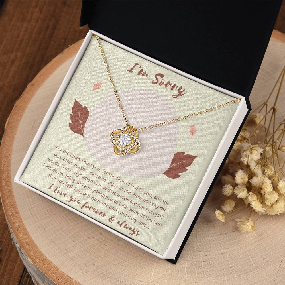 Love Knot, Apology Gift For Her, Forgiveness Gift, I’m Sorry Necklace Gift For Wife/Girlfriend, Gift To Say Your Sorry, Unique Apology