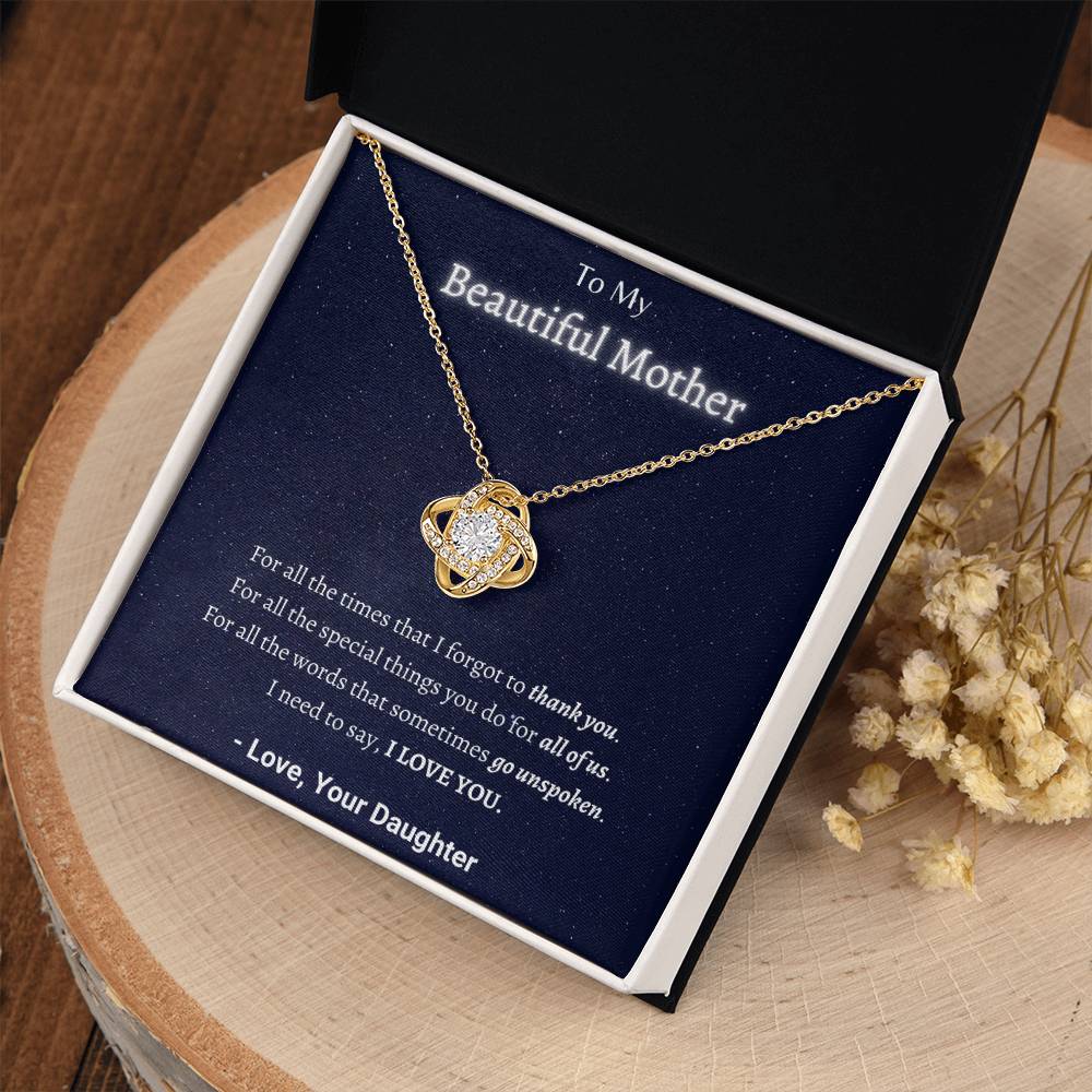 "I Am Thankful, Mom" - Bond in the Sky - Necklace - Gift For Mother - To My Beautiful Mother