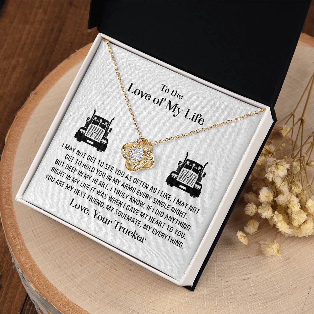 (Almost Gone!) Love of My Life Necklace - Forever in My Heart – Valentine’s Day Gift from Your Trucker