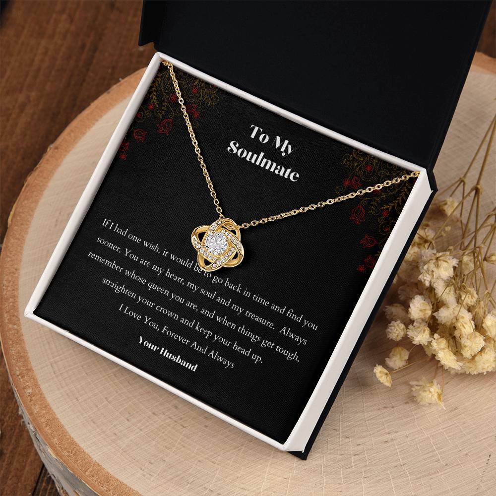 One Wish | Love Knot Necklace - Straighten Your Crown and Keep Your Head Up on Your Birthday