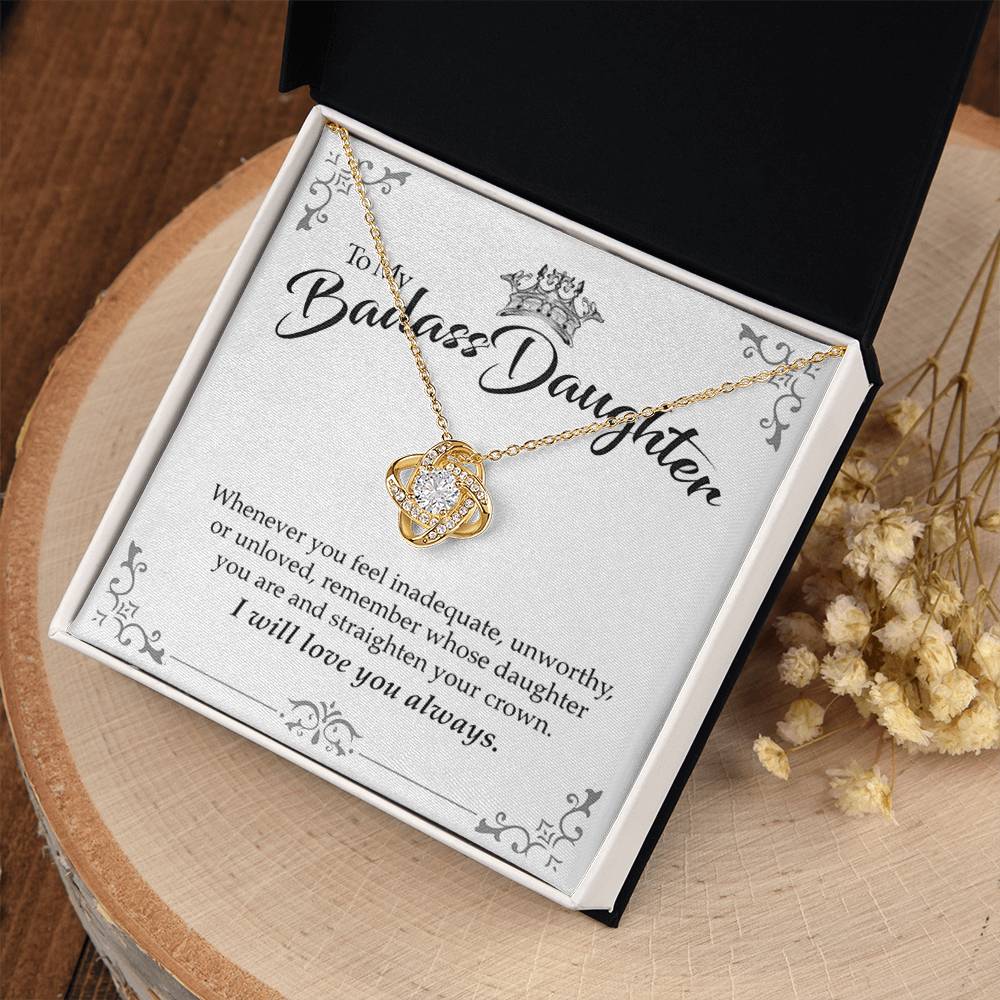 "To My Badass Daughter" Love Knot Necklace Gift Set - To My Brave Daughter – I Will Love You Always