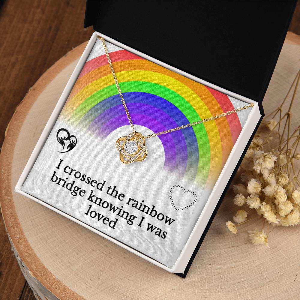 Rainbow Bridge Pet Remembrance Sparkling Necklace