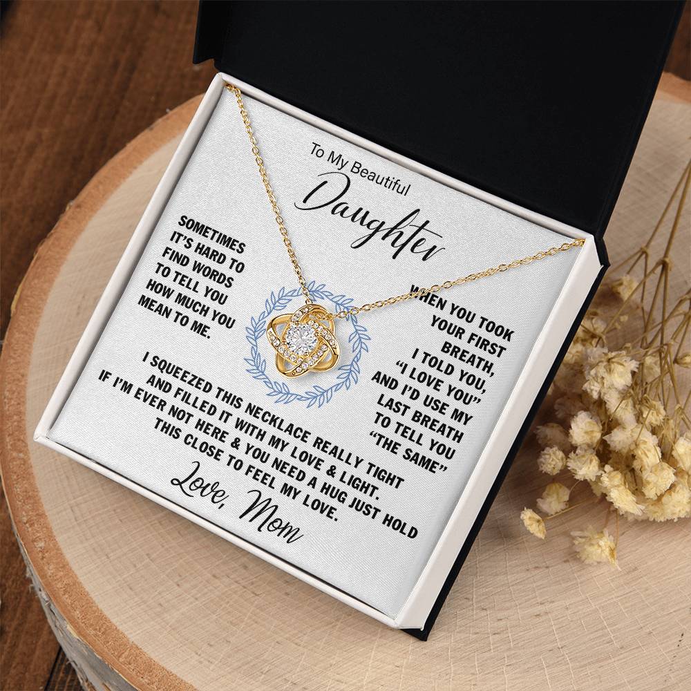 To My Daughter | Love Knot Necklace - Forever My Precious Girl on Your Wedding Day