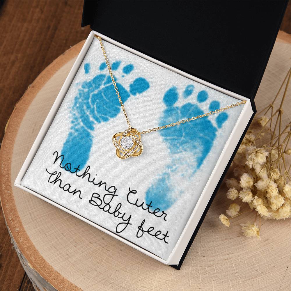 Boy Baby Nothing Cuter Than Baby Feet Necklace for New Mom Auntie Sister Grandmother Gender Reveal Feet Bump