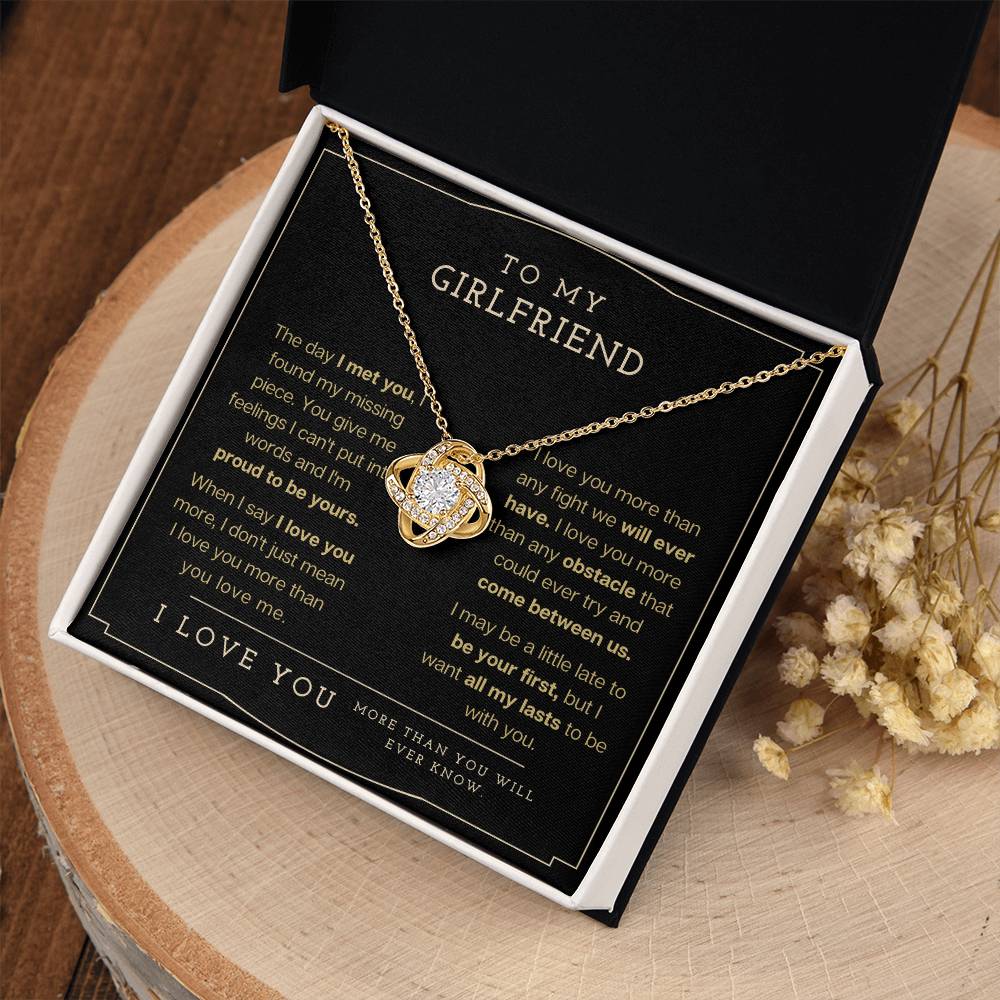 "To My Girlfriend" Love Knot Necklace - To My Girlfriend – Happy Valentine’s Day