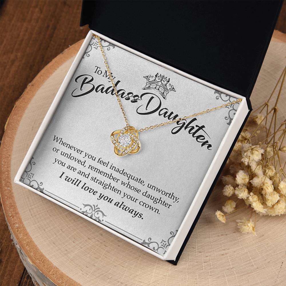 "To My Badass Daughter" Love Knot Necklace Gift Set - To My Strong Daughter – Happy Birthday