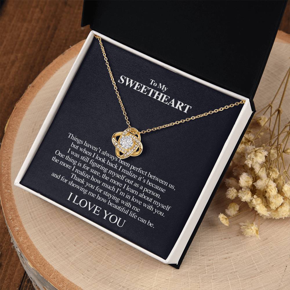 "How Beautiful Life Can Be" Love Knot Necklace - To My Sweet Heart - Gift For Bride, Wife, Girlfriend