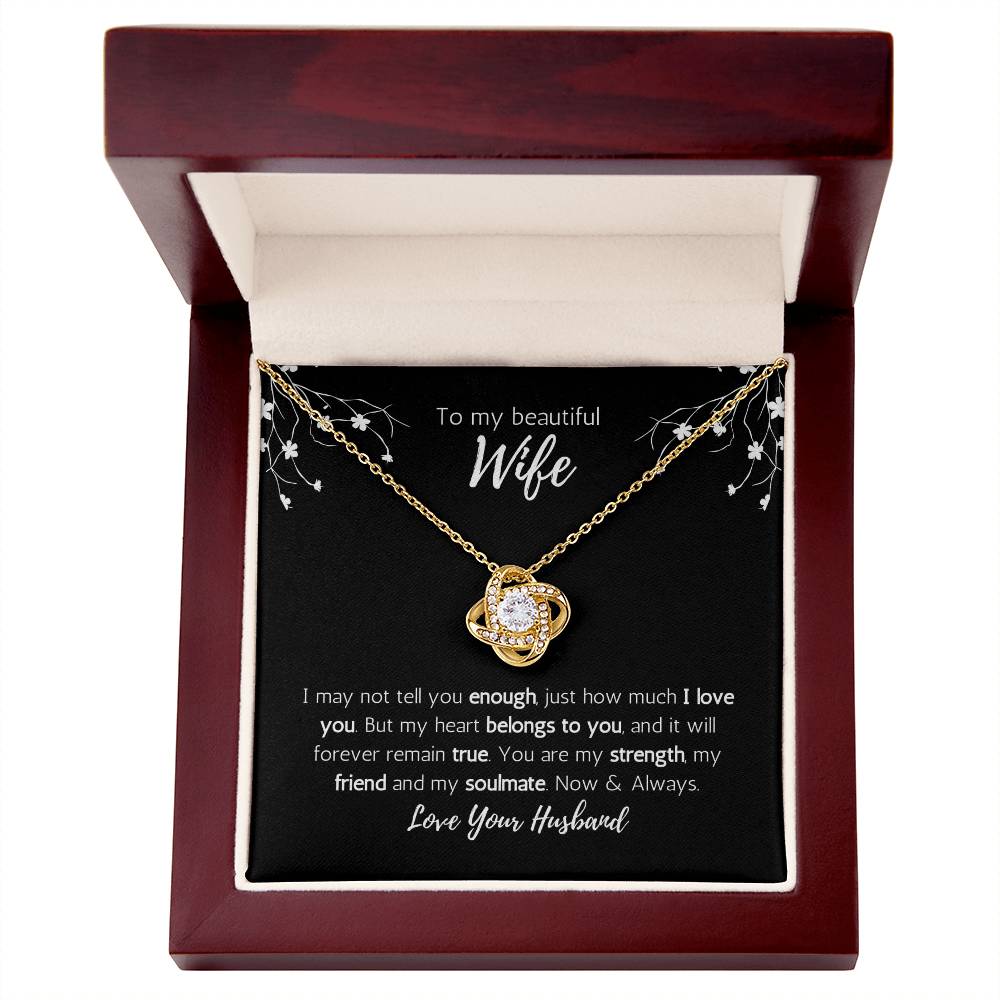To My Beautiful Wife Love Knot Necklace