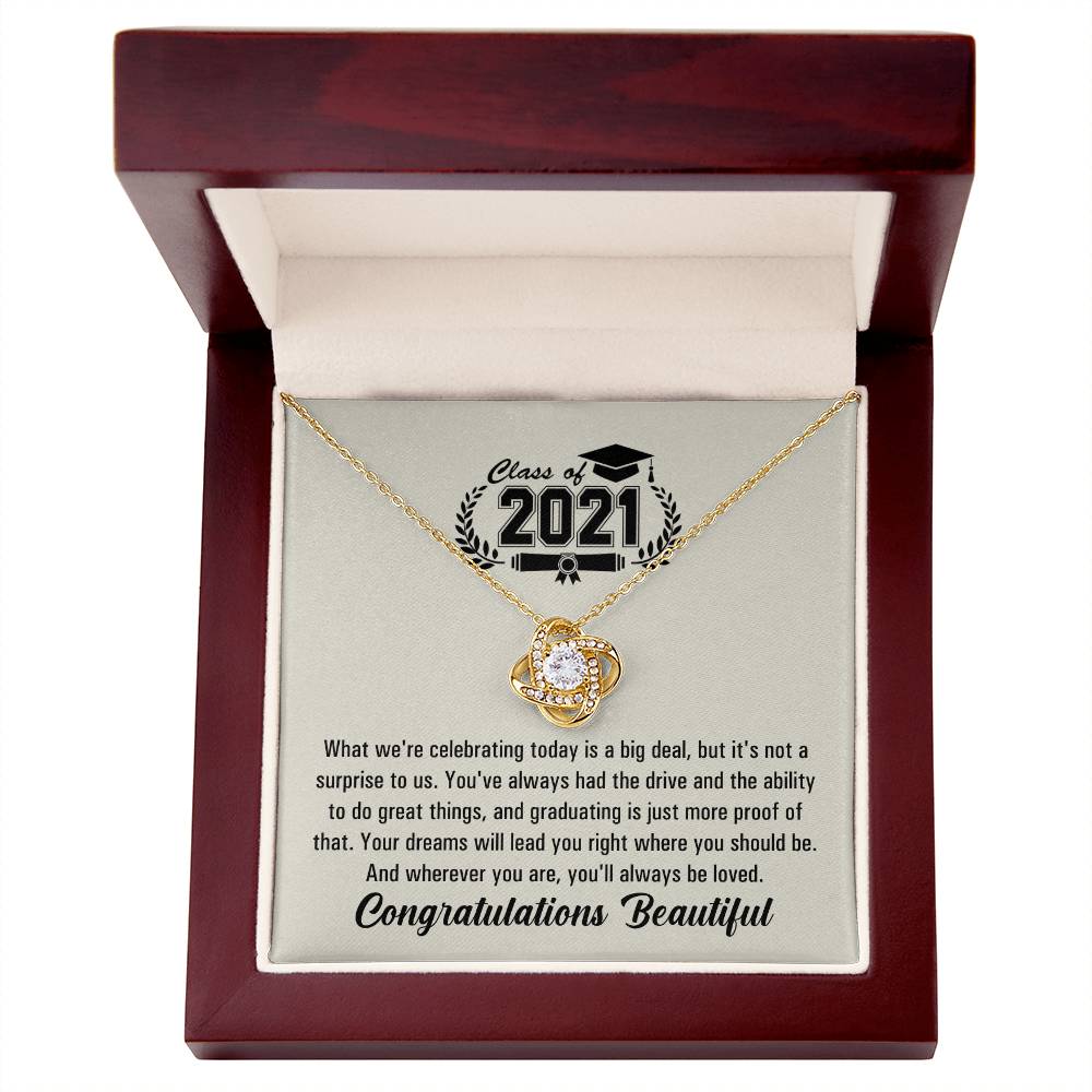 (Almost Gone!) Graduation Necklace - Congratulations Beautiful - Graduation Gift