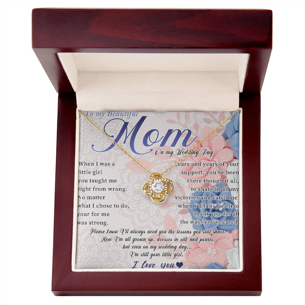 To Mom on My Wedding Day Necklace, Wedding Day Gift for Mom, Mom Wedding Gift From Bride, Gift for Mom on Wedding Day, Mother of the Bride Gift