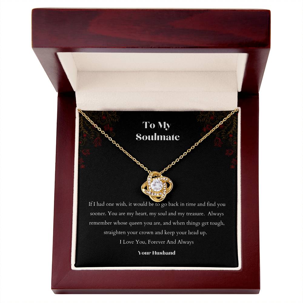 One Wish | Love Knot Necklace - Straighten Your Crown and Keep Your Head Up on Your Birthday