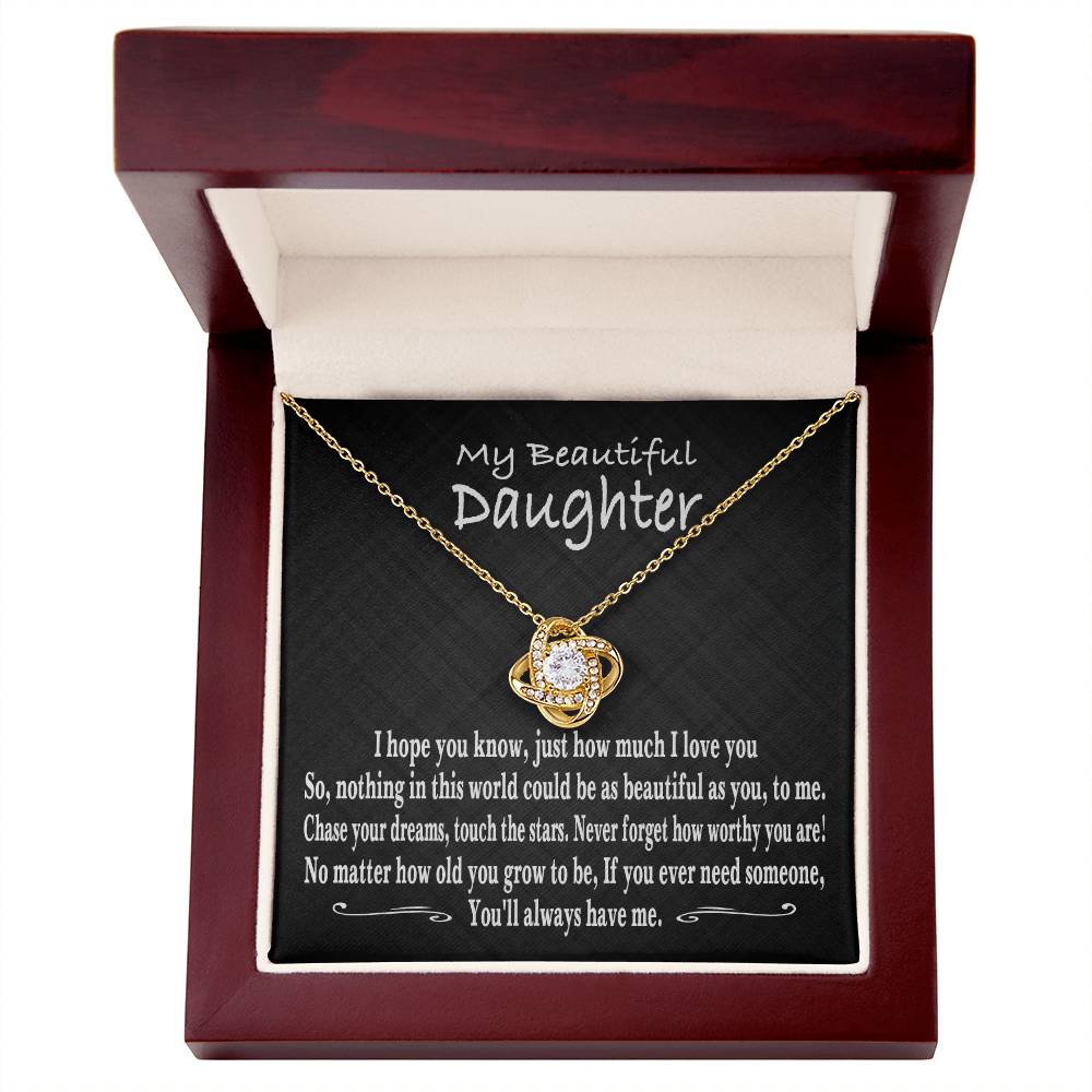 My Beautiful Daughter, From mom to daughter, From mum to daughter,Gift from parents, daughter Necklace, Love Knot Necklace from mum, Gift for my daughter, To my daughter Necklace, I love my daughter, forever my friend, Beautiful daughter Gift