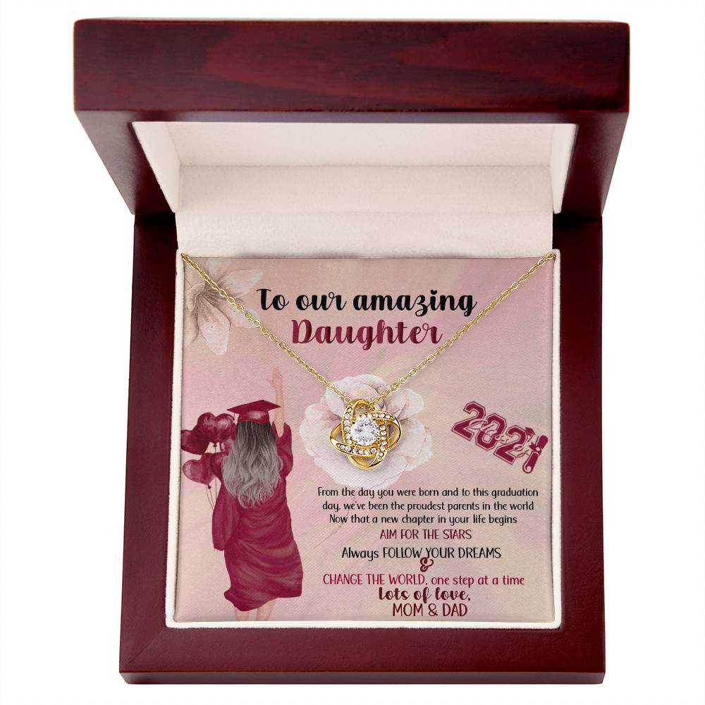 "To Our Amazing Daughter" Love Knot Necklace, Graduation Gift for Daughter