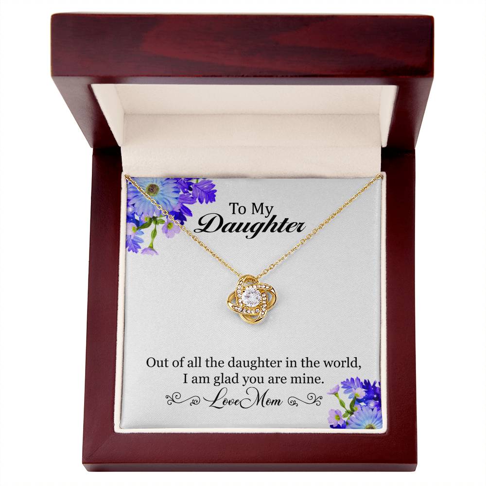 To My Daughter I Am Glad You Are Mine, Necklace With Message, Birthday Gift, Meaningful Gift, Gift For Daughter, From Mom To Daughter. Alluring Beauty Necklace.