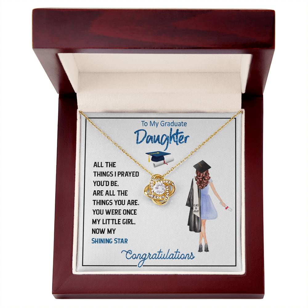 "A Gift for Graduation" Love Knot Necklace -  To My Graduation, Promotion - For Friends, Girlfriend, Sister
