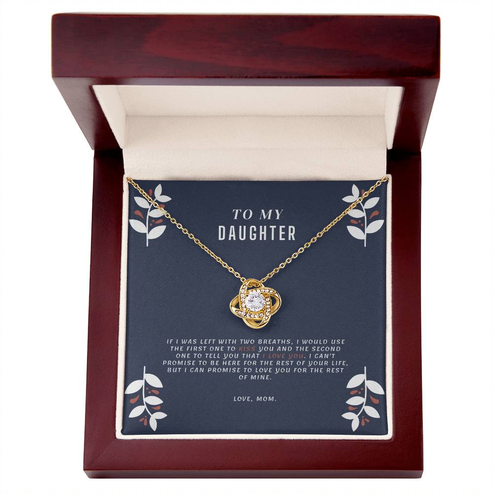 "To My Daughter, Love Mom" White Gold Necklace - To My Precious Daughter – Love Always, Mom