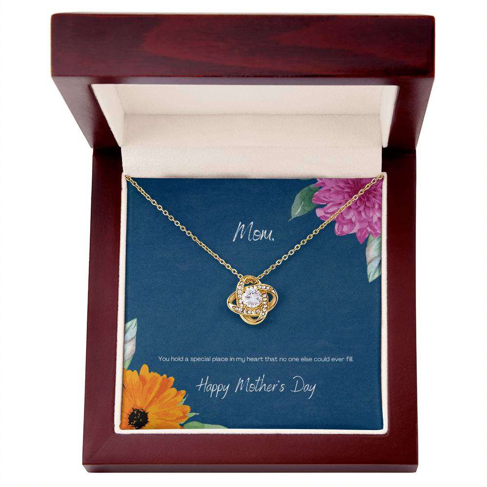 "You Hold a Special Place" Flowers - Mother's Day Love Knot Necklace - Forever Grateful To My Mom - Happy Birthday
