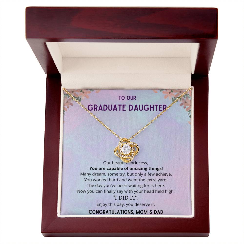 "Finally, You Did It" - Our Princess - Necklace - To Our Graduate Daughter