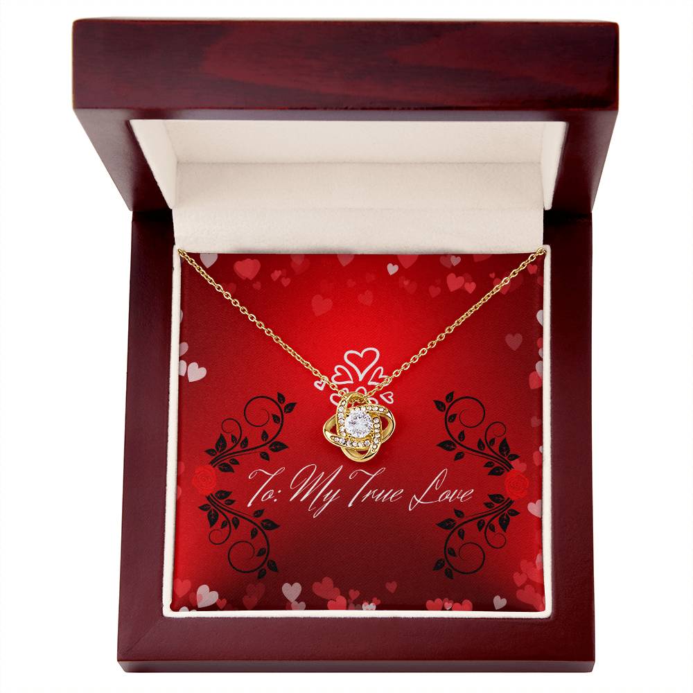 "My True Love" Lux Necklace Gift Set -  To My Wife – Happy Anniversary