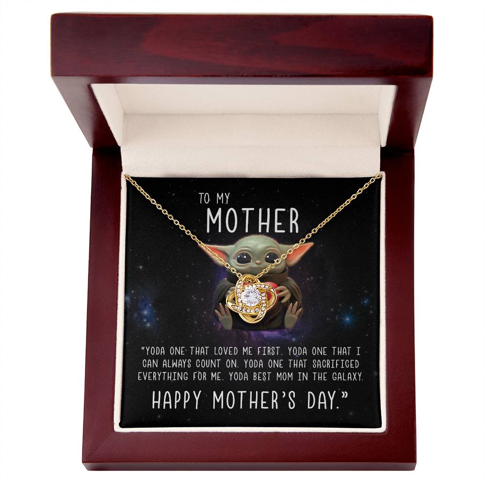 Baby Yoda to My Mother Yoda Best Mom in the Galaxy Happy Mother’s Day Forever Love Pendant Necklace