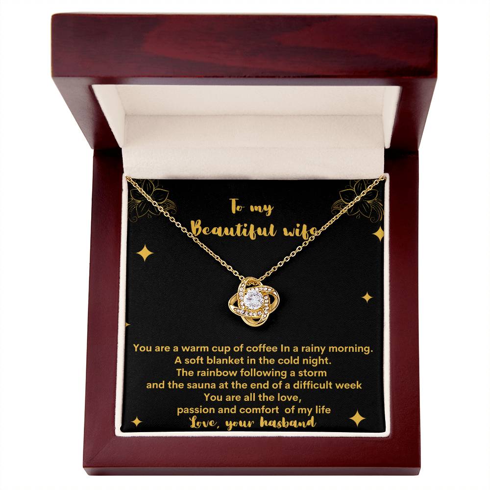 "A Gift From Above" - Love Knot Necklace - To My Beautiful Wife