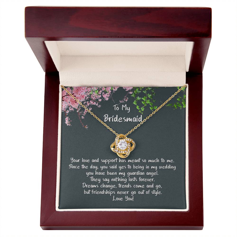 Bridesmaid, my Guardian Angel - Sparkly Love Knot