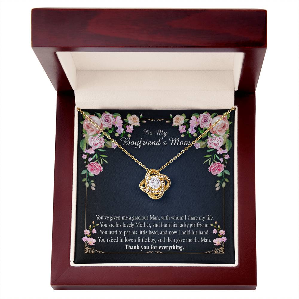 "A Gift for Boyfriend's Mom" Love Knot Necklace - I Share My Life - To My Boyfriend's Gift My Mom