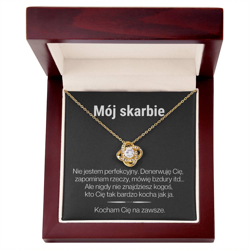 "Skarbie" Love Knot Necklace in Turkish | 14k White Gold Over Stainless Steel - To My Love – Happy Valentine’s Day