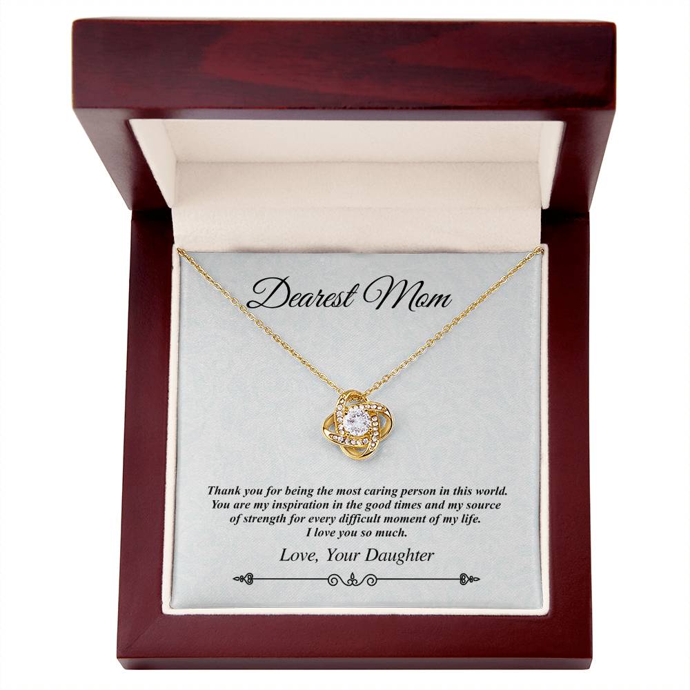 'Dearest Mom' Jeweled Knot - the Most Caring Person in This World