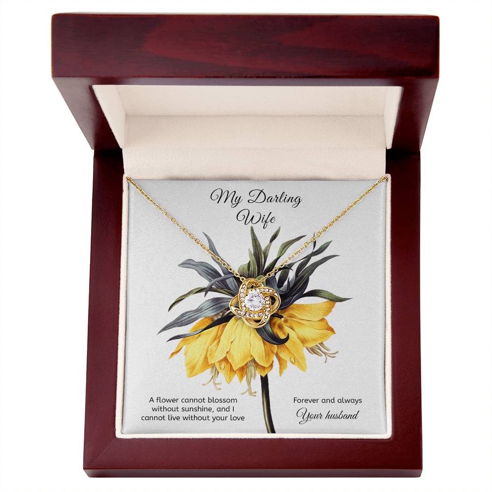 To My Wife Necklace, Love Knot Necklace I Cannot Live Without Your Love