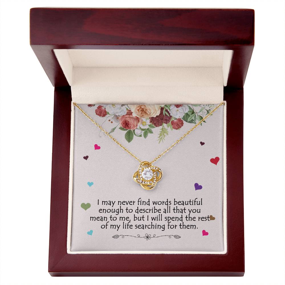 CZ Love Knot Necklace Gift for Wife, Sister, Friend, Girlfriend...