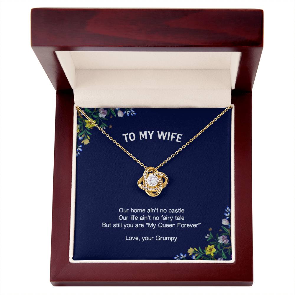 "My Wife" - Love Knot Necklace - To My Queen – Happy Anniversary