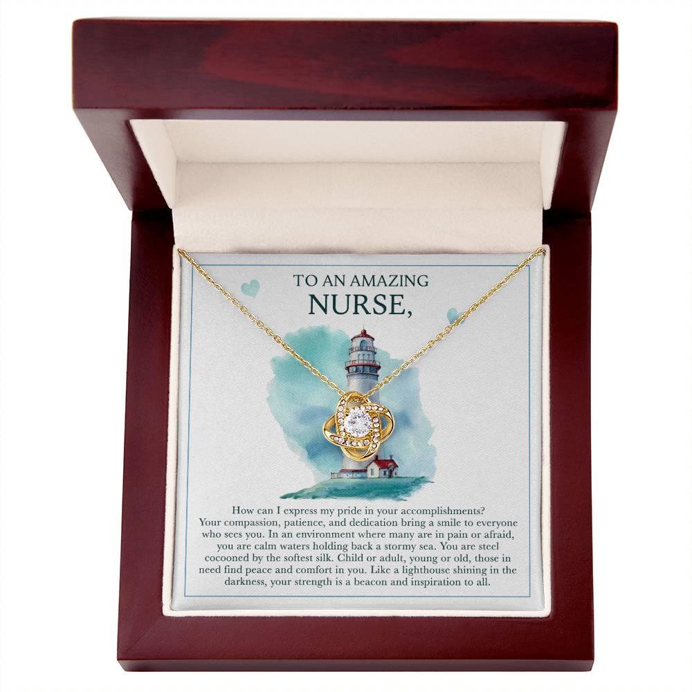 To an amazing Nurse love knot necklace