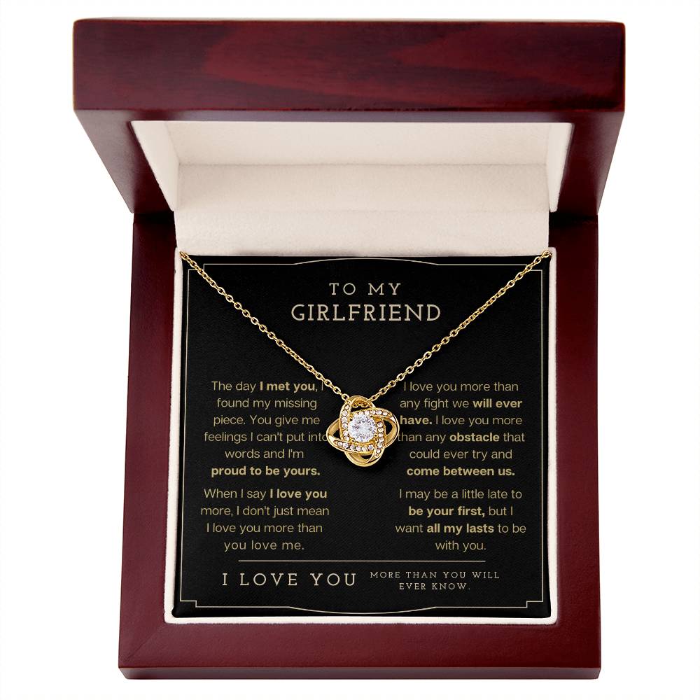 "To My Girlfriend" Love Knot Necklace - To My Girlfriend – Happy Valentine’s Day