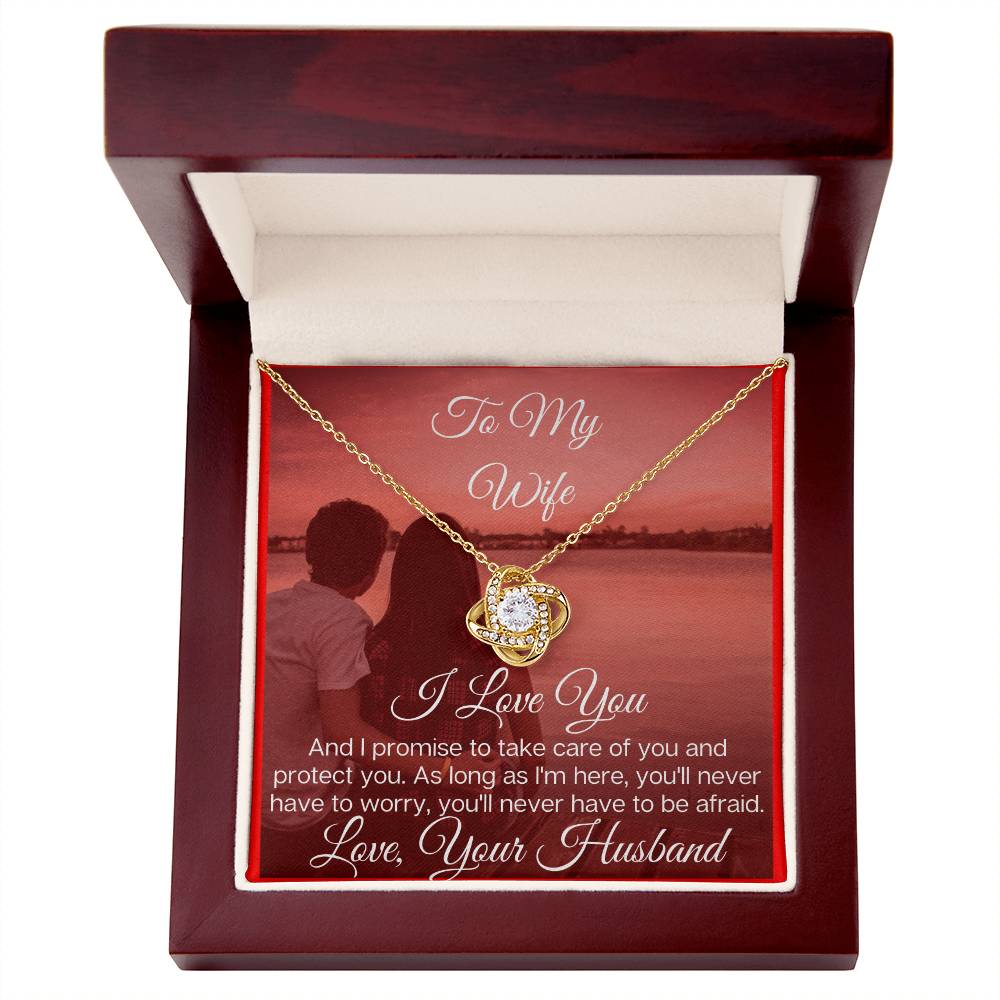 To My Lovely Wife - the Beautiful Love Knot Necklace