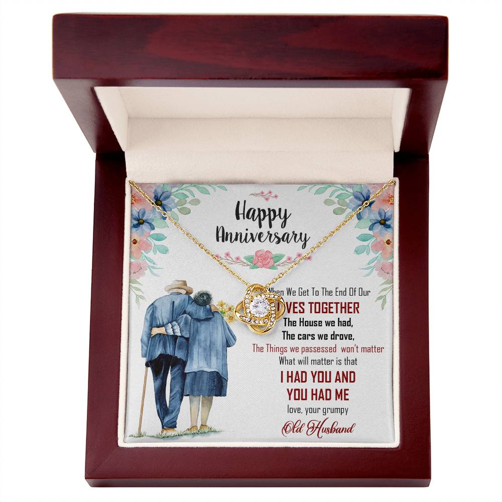 (Almost Gone) Happy Anniversary Gift to My Wife - Silver Love Knot Necklace