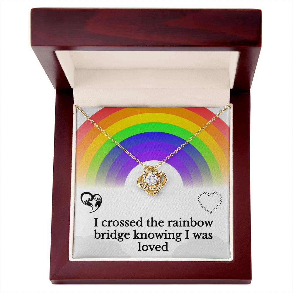 Rainbow Bridge Pet Remembrance Sparkling Necklace