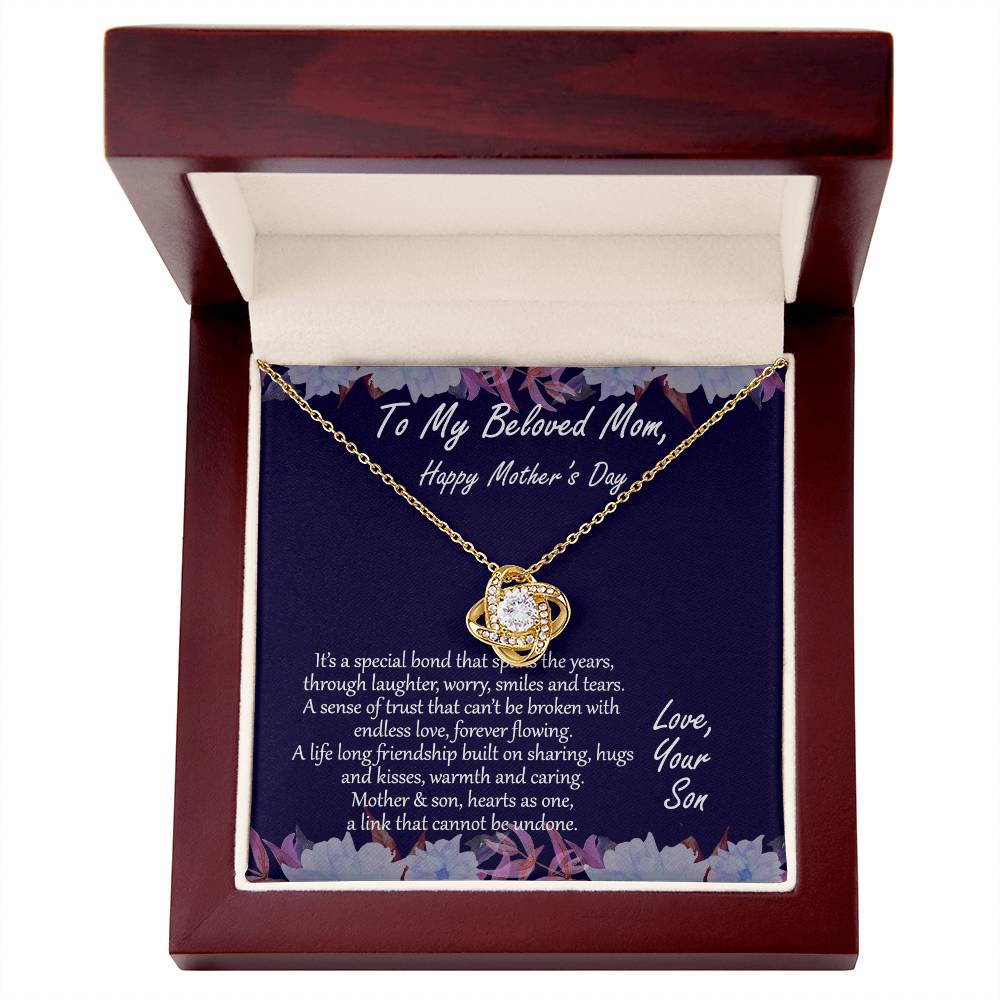 "Special Bond" - Son to Mom Mother's Day Necklace -  To My Beloved Mom - Happy Mother's Day