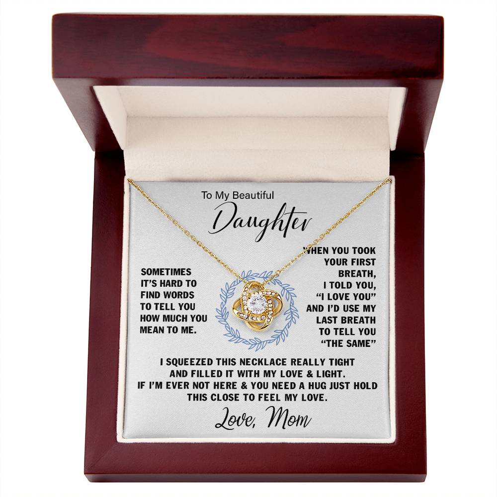 To My Daughter | Love Knot Necklace - Forever My Precious Girl on Your Wedding Day