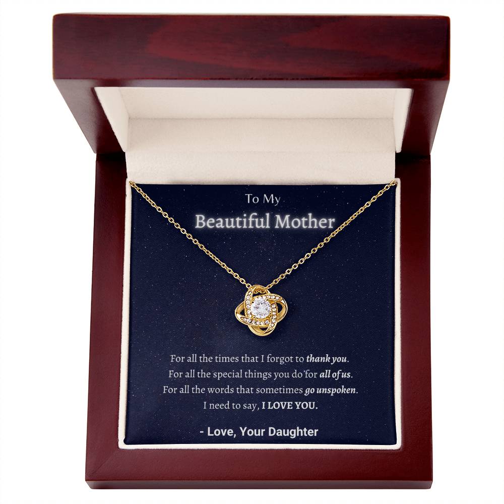 "I Am Thankful, Mom" - Bond in the Sky - Necklace - Gift For Mother - To My Beautiful Mother