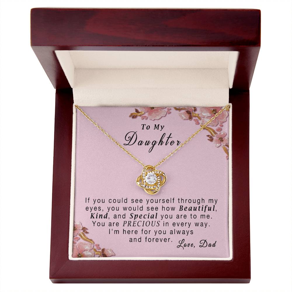 "To My Daughter, If You Could See.." Cubic Zirconia With 14k White Gold Finish Necklace