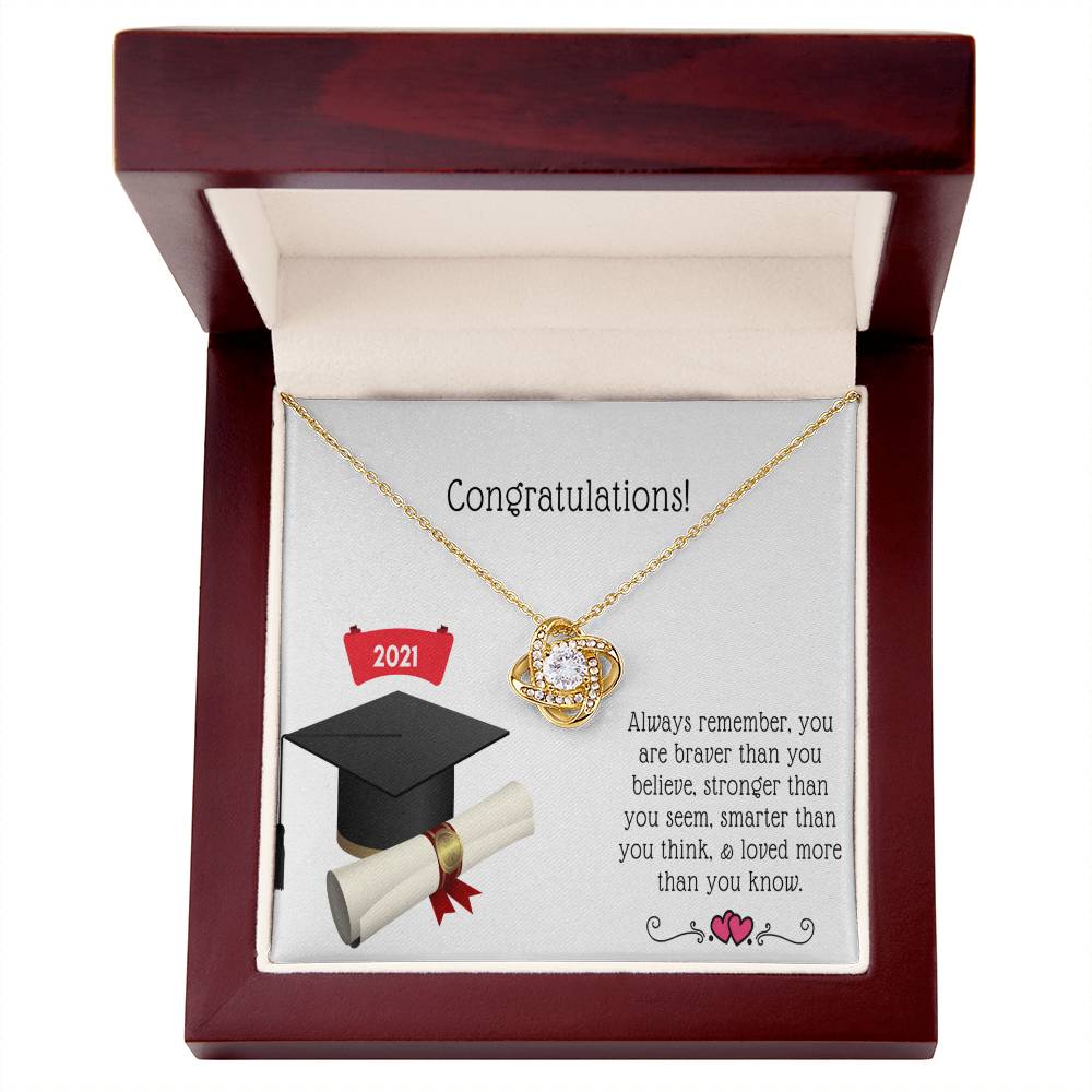 "A Graduation Gift - Love Knot Necklace" -"Always Rememberl" - To Graduation, Promotion