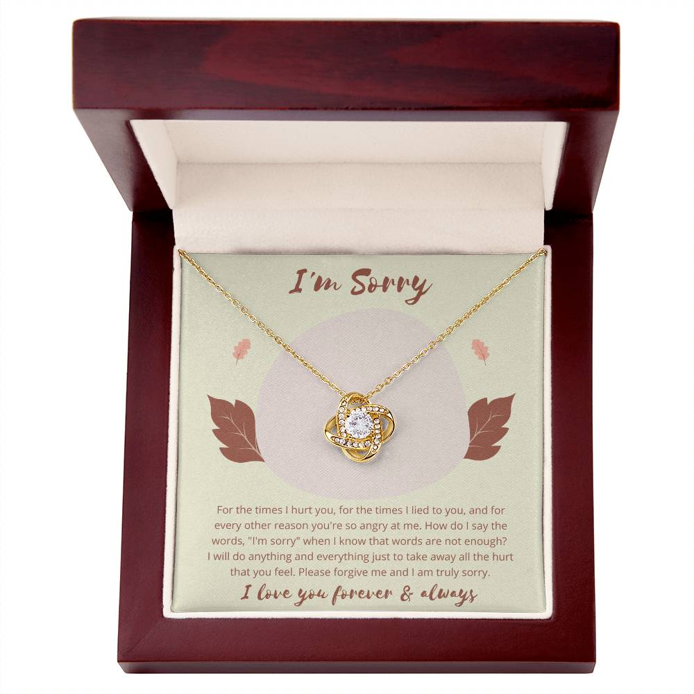 Love Knot, Apology Gift For Her, Forgiveness Gift, I’m Sorry Necklace Gift For Wife/Girlfriend, Gift To Say Your Sorry, Unique Apology