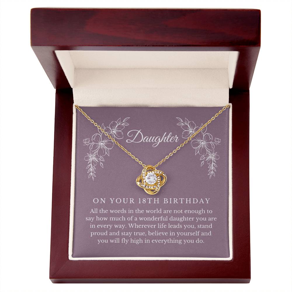 Daughter 18th Birthday Knot Necklace - I’ll Always Be By Your Side on Birthday