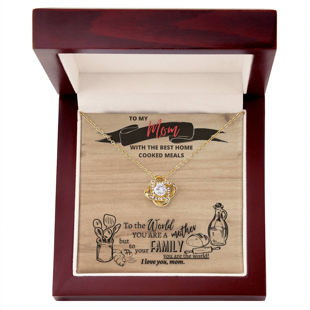 "Best Home Cooked Meals" Love Knot Necklace (Cutting Board Edition)
